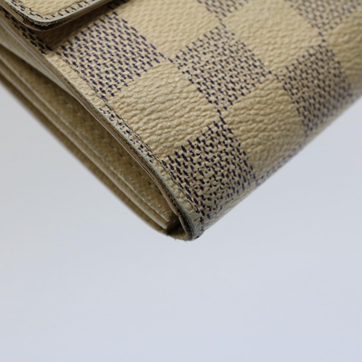 LOUIS VUITTON Damier Azur Portefeuille Sarah Long Wallet N63208 LV Auth 54089