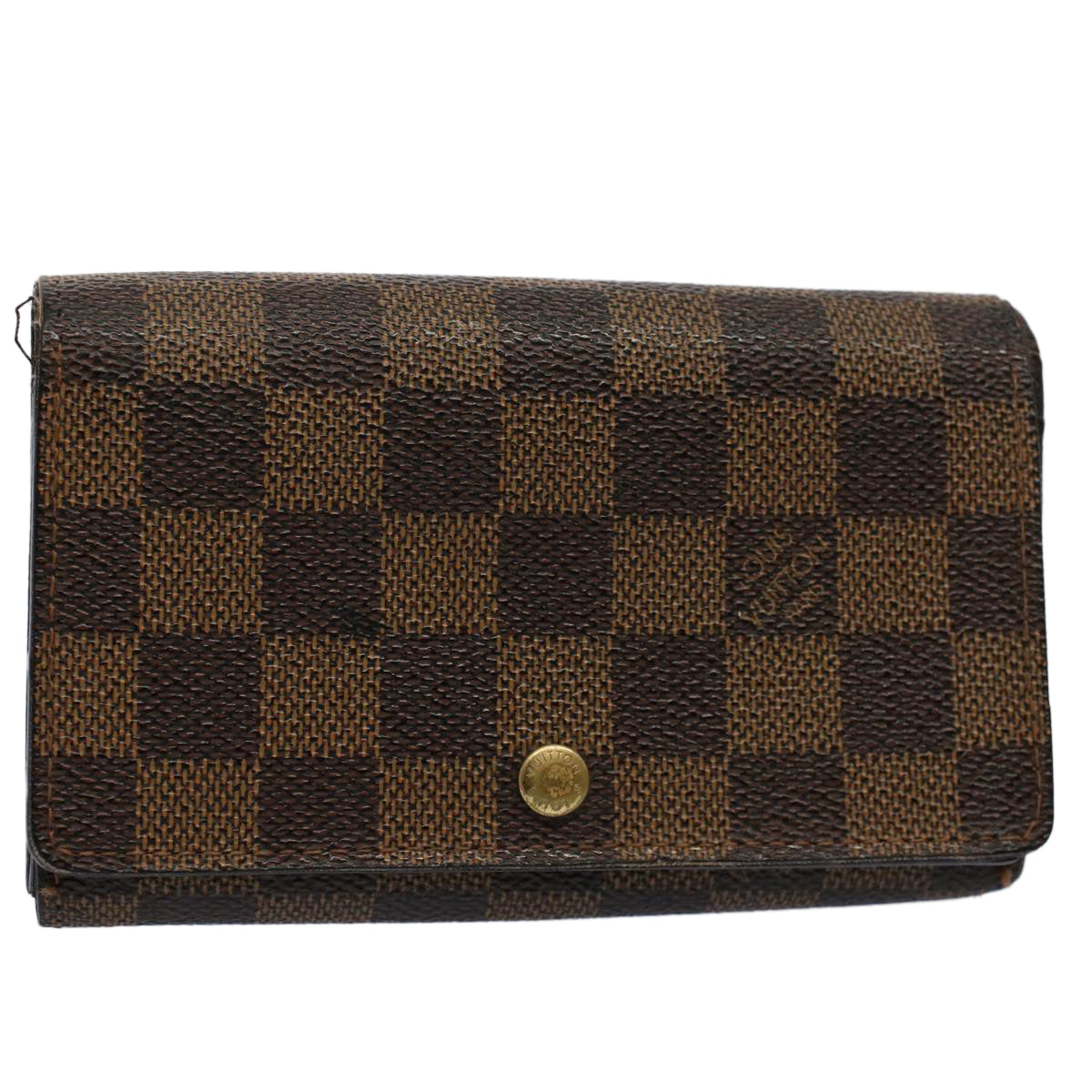 LOUIS VUITTON Damier Ebene PorteMonnaie Billets Tresor Wallet N61730 Auth 54092