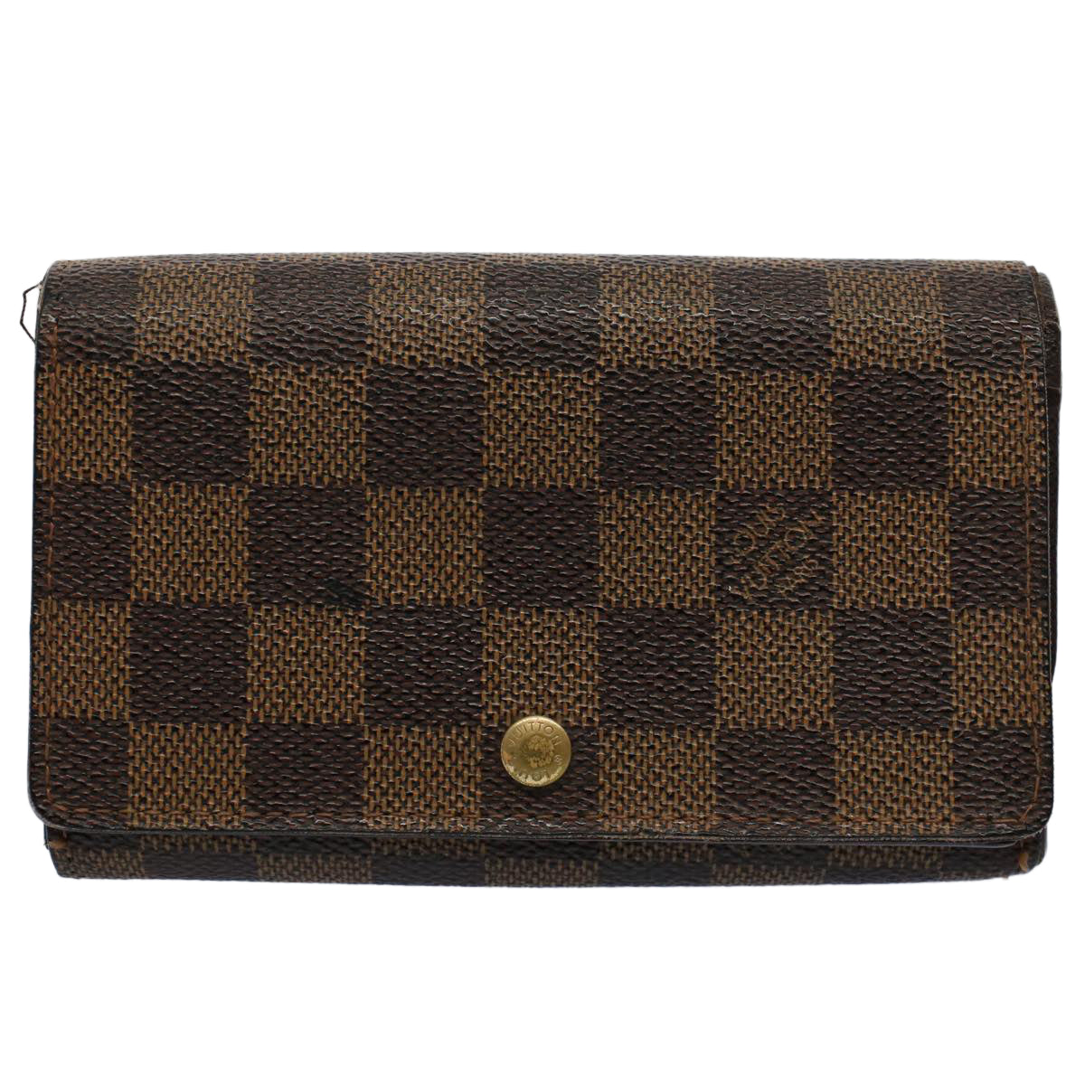 LOUIS VUITTON Damier Ebene PorteMonnaie Billets Tresor Wallet N61730 Auth 54092