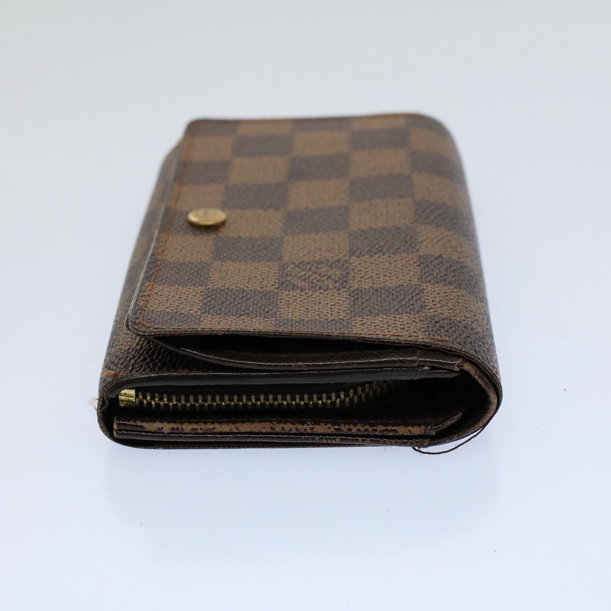 LOUIS VUITTON Damier Ebene PorteMonnaie Billets Tresor Wallet N61730 Auth 54092