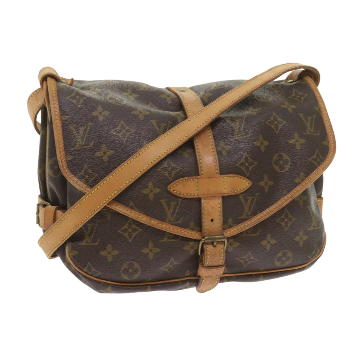 LOUIS VUITTON Monogram Saumur 30 Shoulder Bag M42256 LV Auth 54147