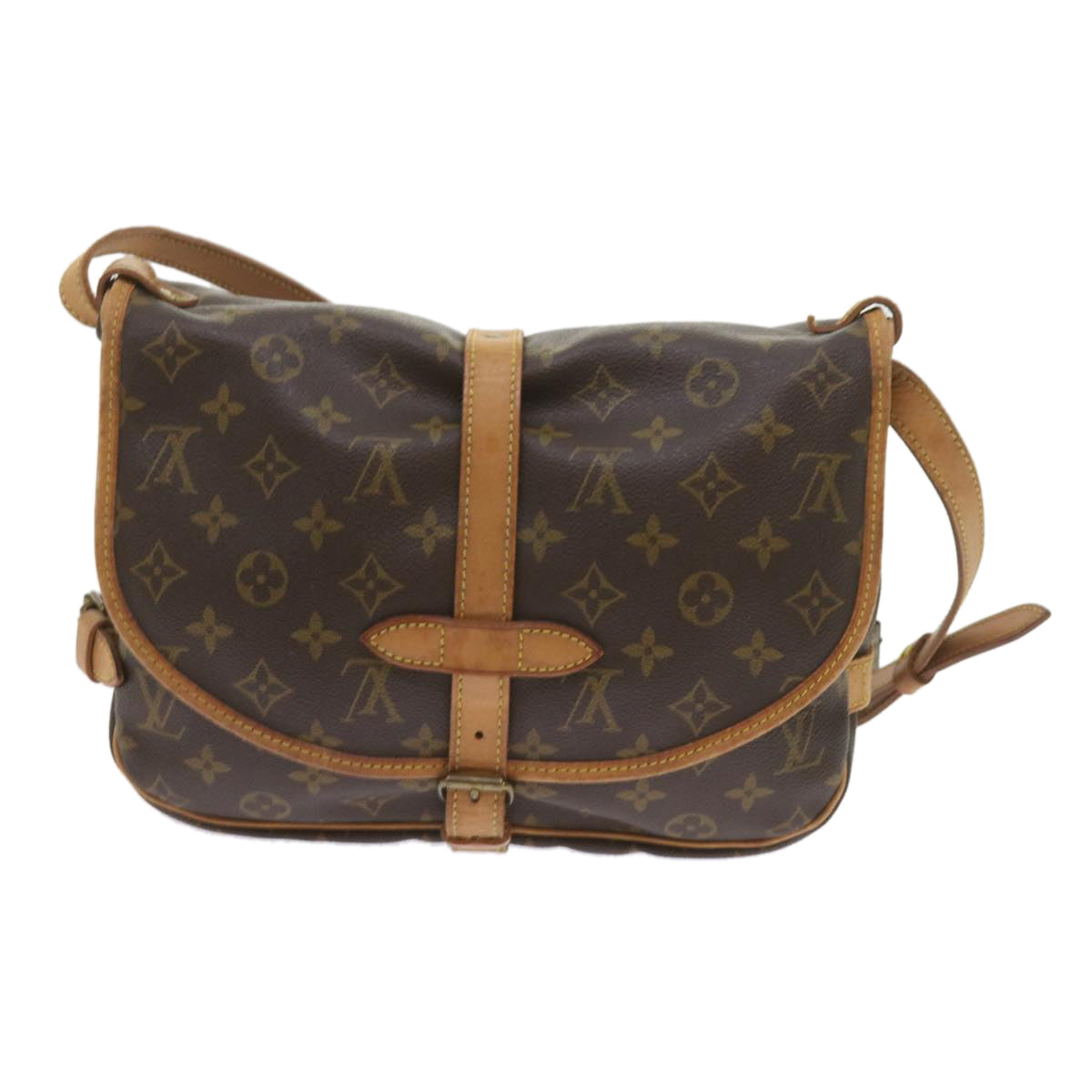 LOUIS VUITTON Monogram Saumur 30 Shoulder Bag M42256 LV Auth 54147