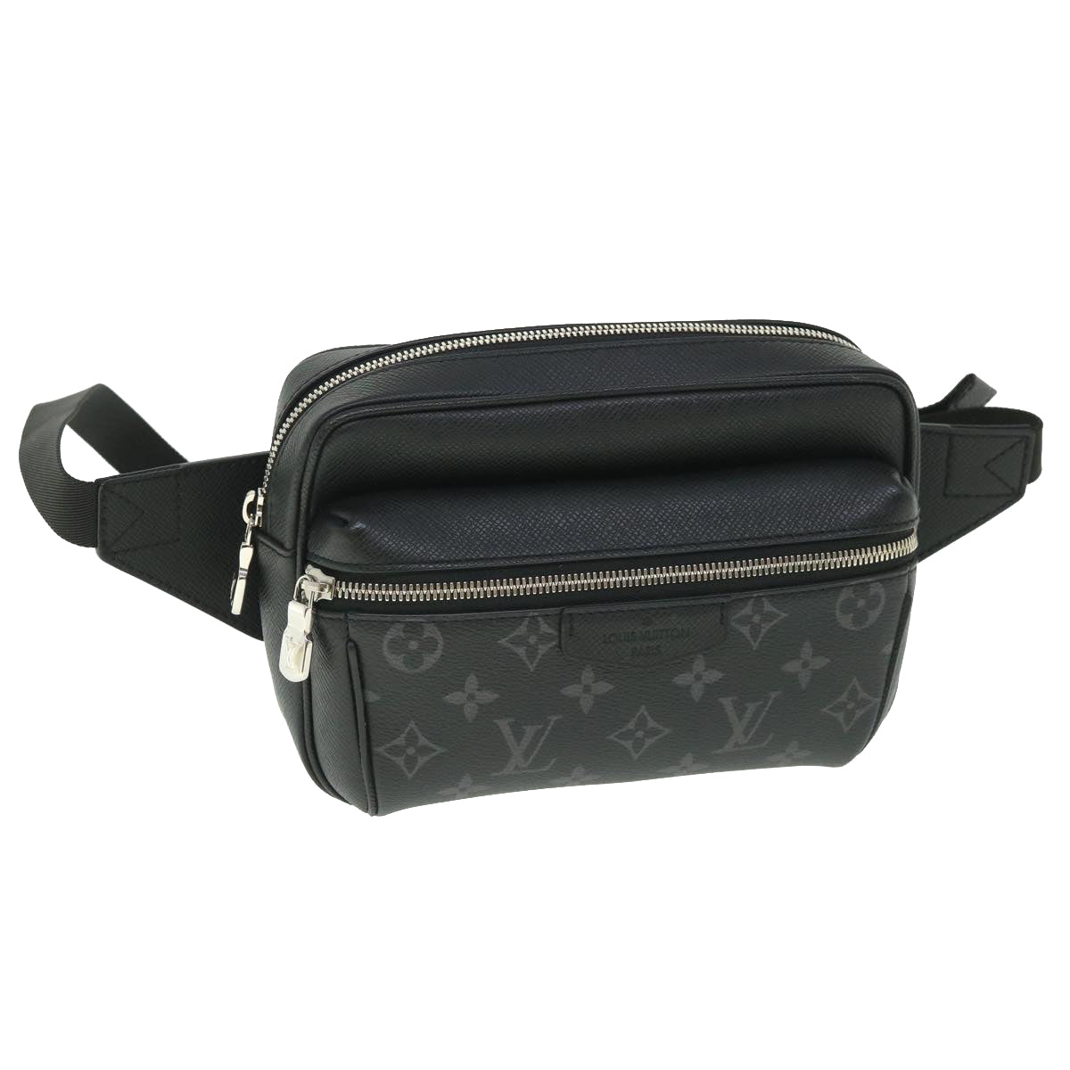 LOUIS VUITTON Taigalama Monogram Eclipse Bum Bag Outdoor Bag M30245 Auth 54190A