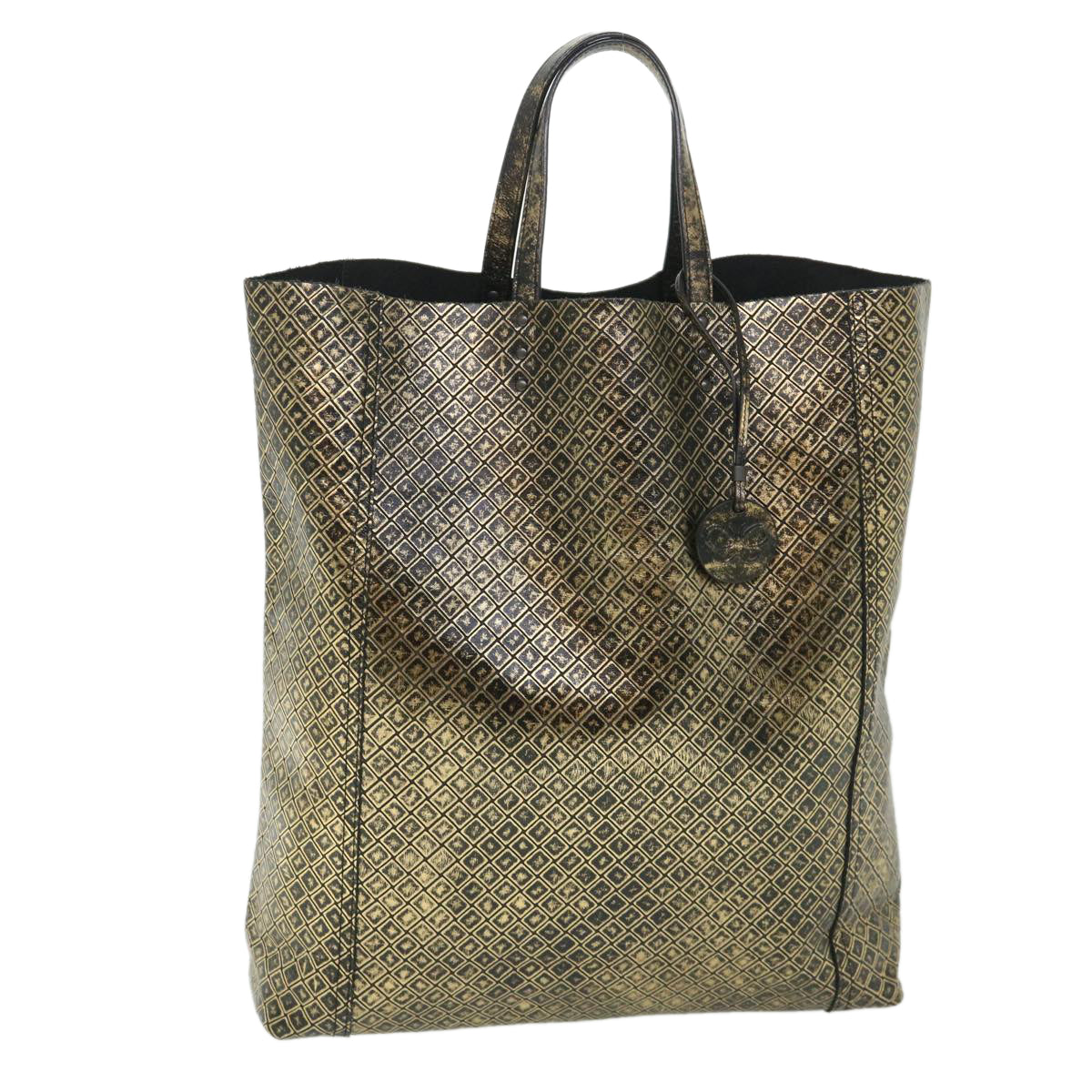 BOTTEGAVENETA Hand Bag Leather Gold Auth 54377