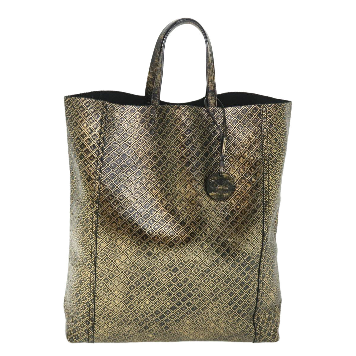 BOTTEGAVENETA Hand Bag Leather Gold Auth 54377