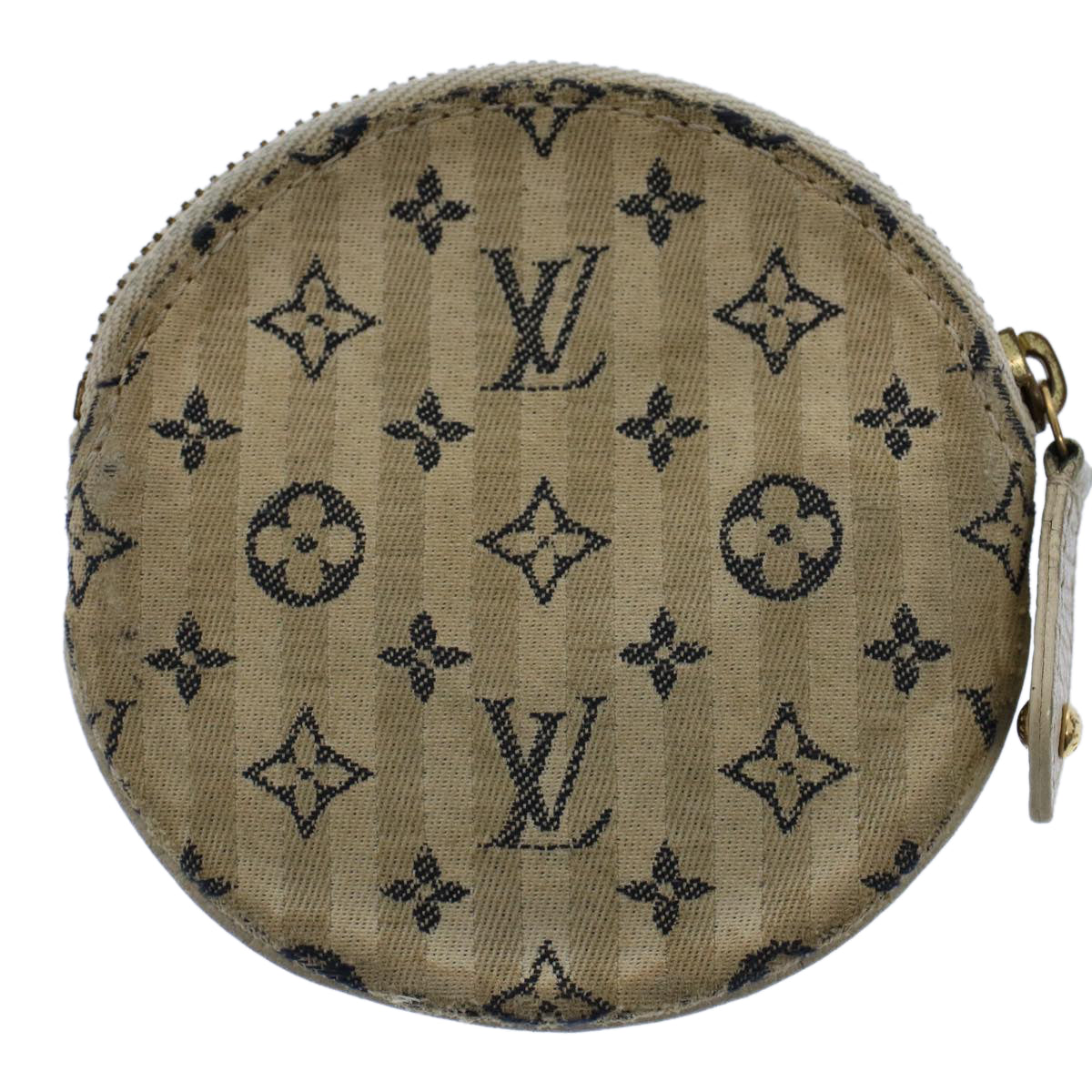 LOUIS VUITTON Mini Lin Croisette Porte Monnaie Round Blue M95498 LV Auth 54425