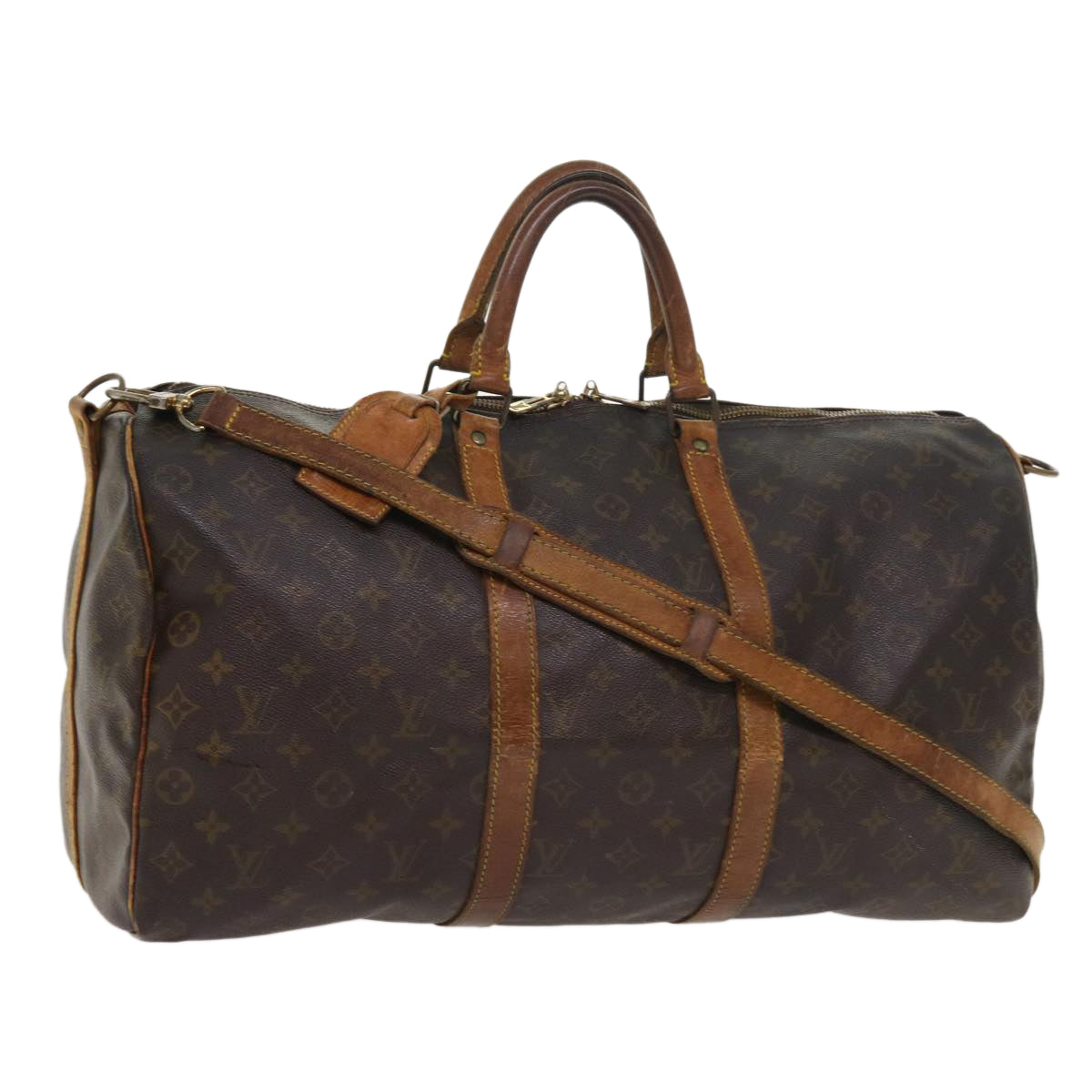 LOUIS VUITTON Monogram Keepall Bandouliere 50 Boston Bag M41416 LV Auth 54487