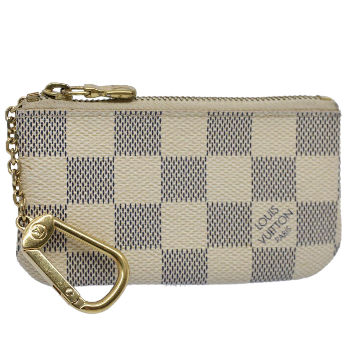 LOUIS VUITTON Damier Azur Pochette Cles Coin Purse N62659 LV Auth 54570