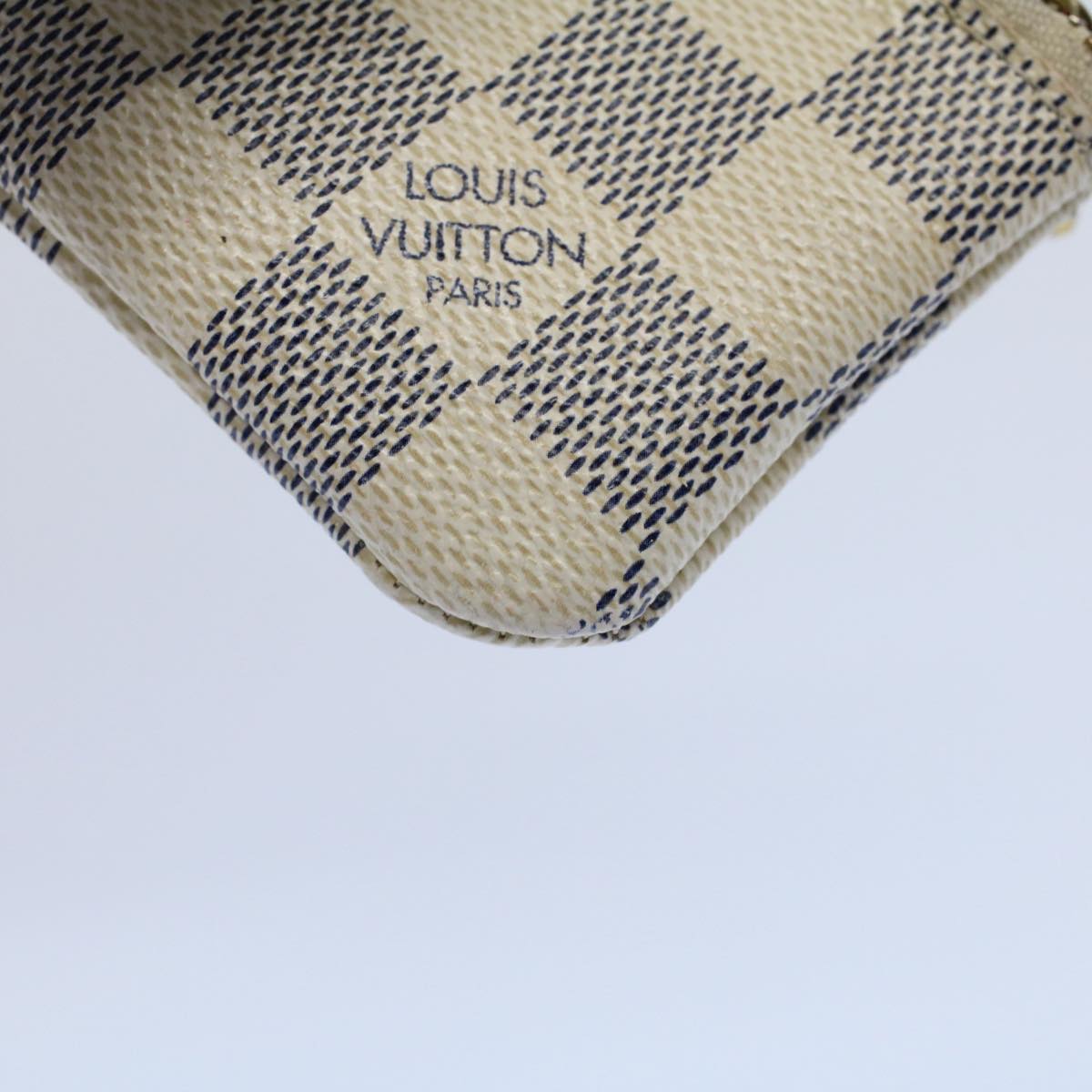 LOUIS VUITTON Damier Azur Pochette Cles Coin Purse N62659 LV Auth 54570