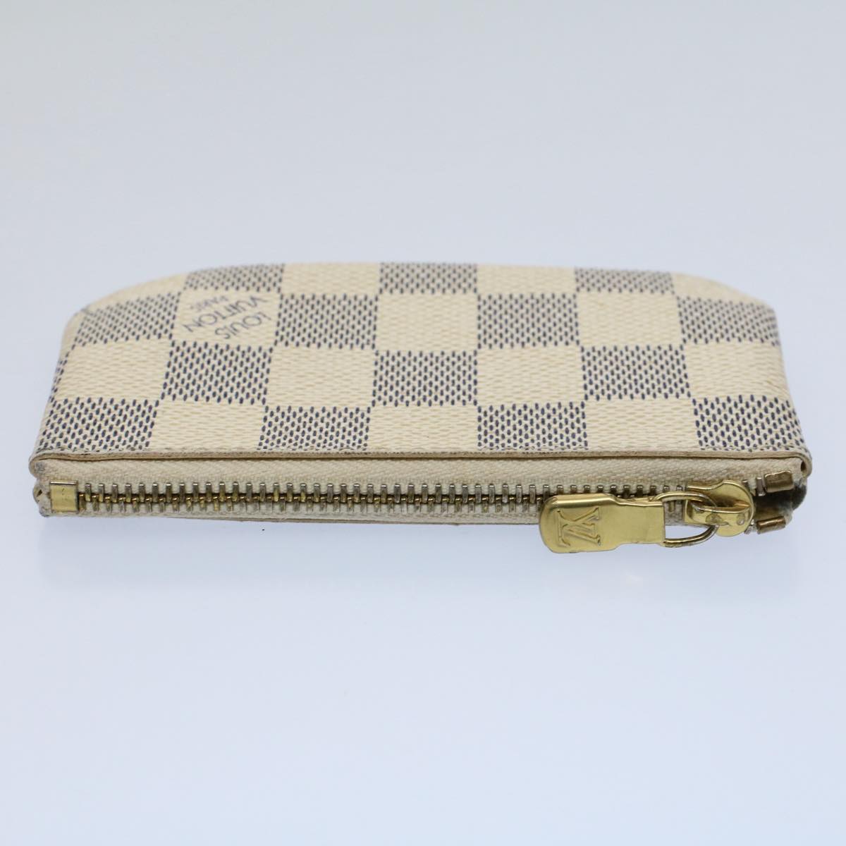 LOUIS VUITTON Damier Azur Pochette Cles Coin Purse N62659 LV Auth 54570