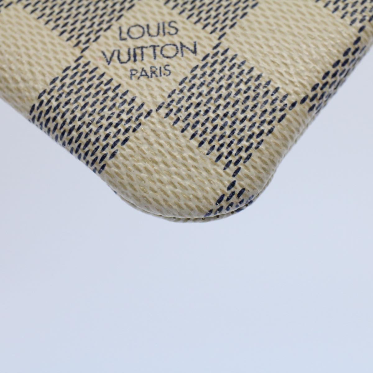 LOUIS VUITTON Damier Azur Pochette Cles Coin Purse N62659 LV Auth 54570