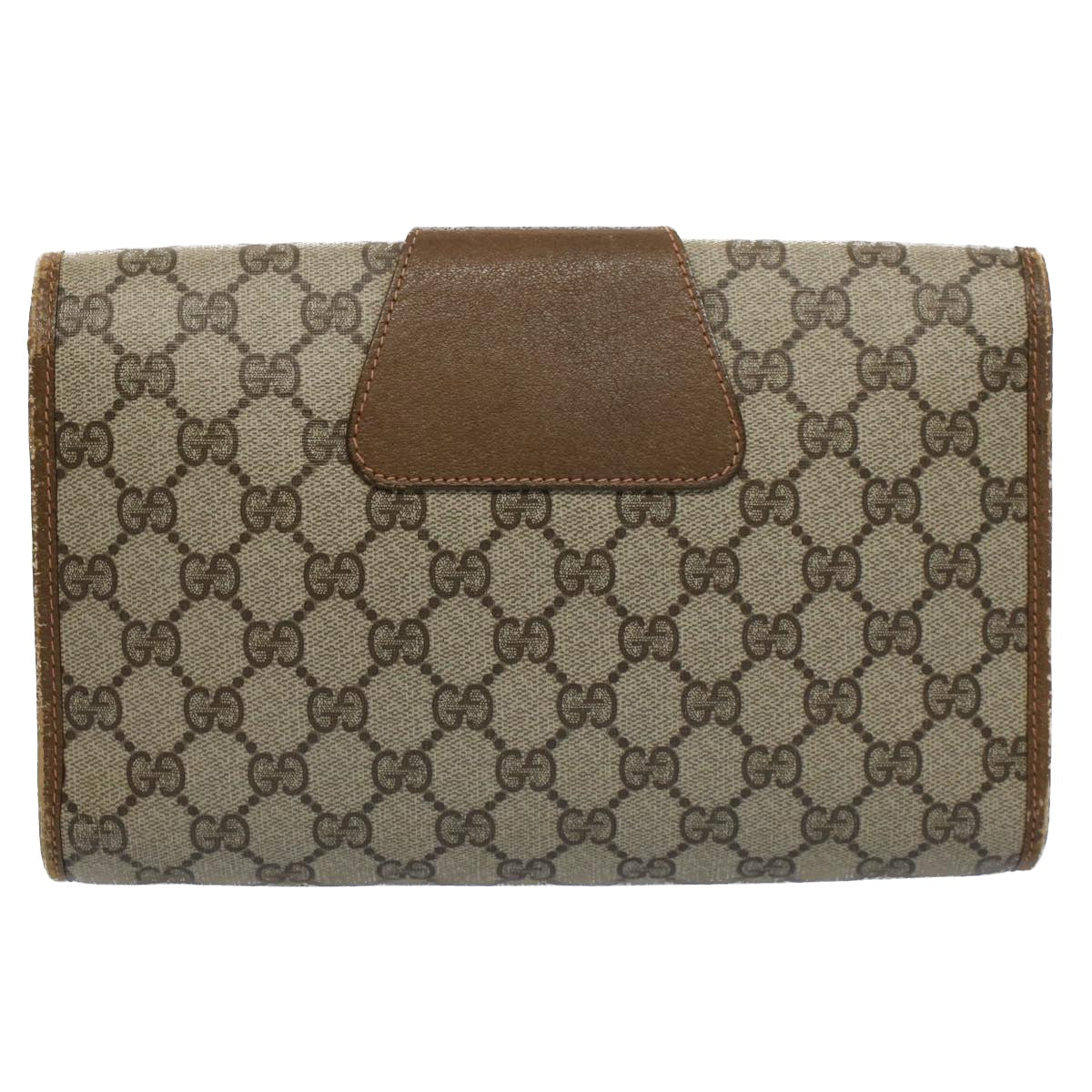 GUCCI GG Canvas Web Sherry Line Clutch Bag Beige Red Green 89 01 030 Auth 54732