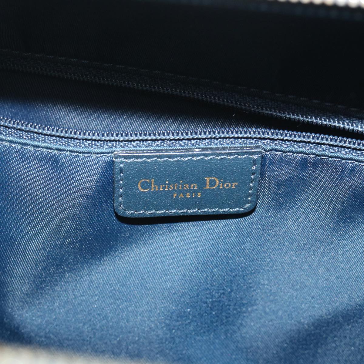 Christian Dior Trotter Canvas Boston Bag Navy Auth 54735