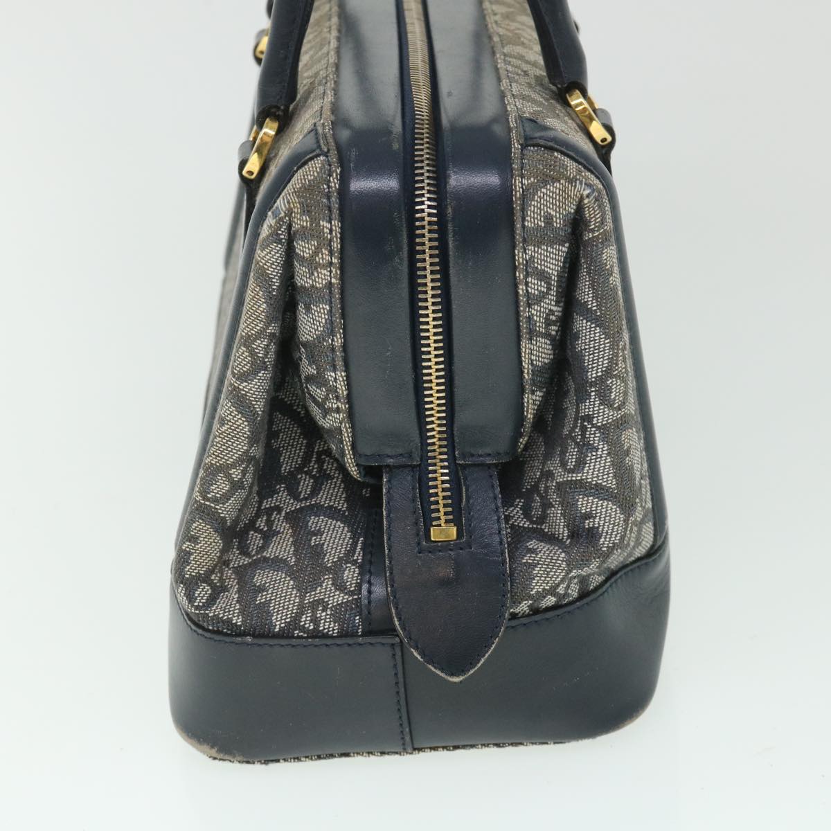 Christian Dior Trotter Canvas Boston Bag Navy Auth 54735