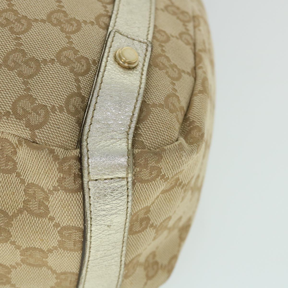 GUCCI GG Canvas Shoulder Bag Beige Gold 130736 Auth 54760