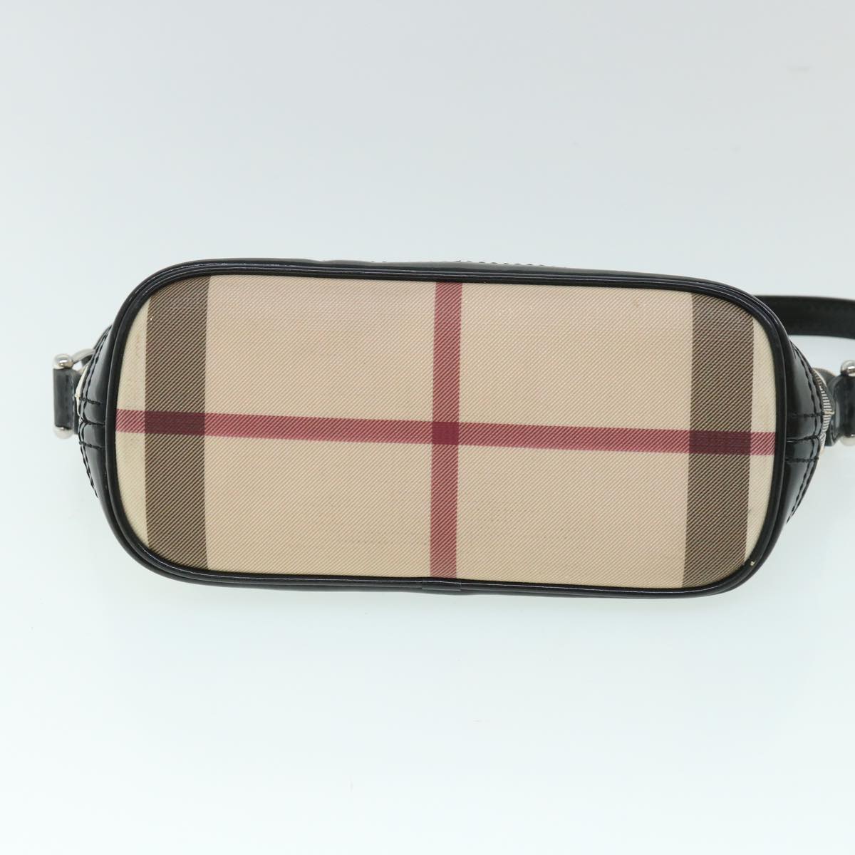 BURBERRY Nova Check Shoulder Bag PVC Leather Beige Auth 54956