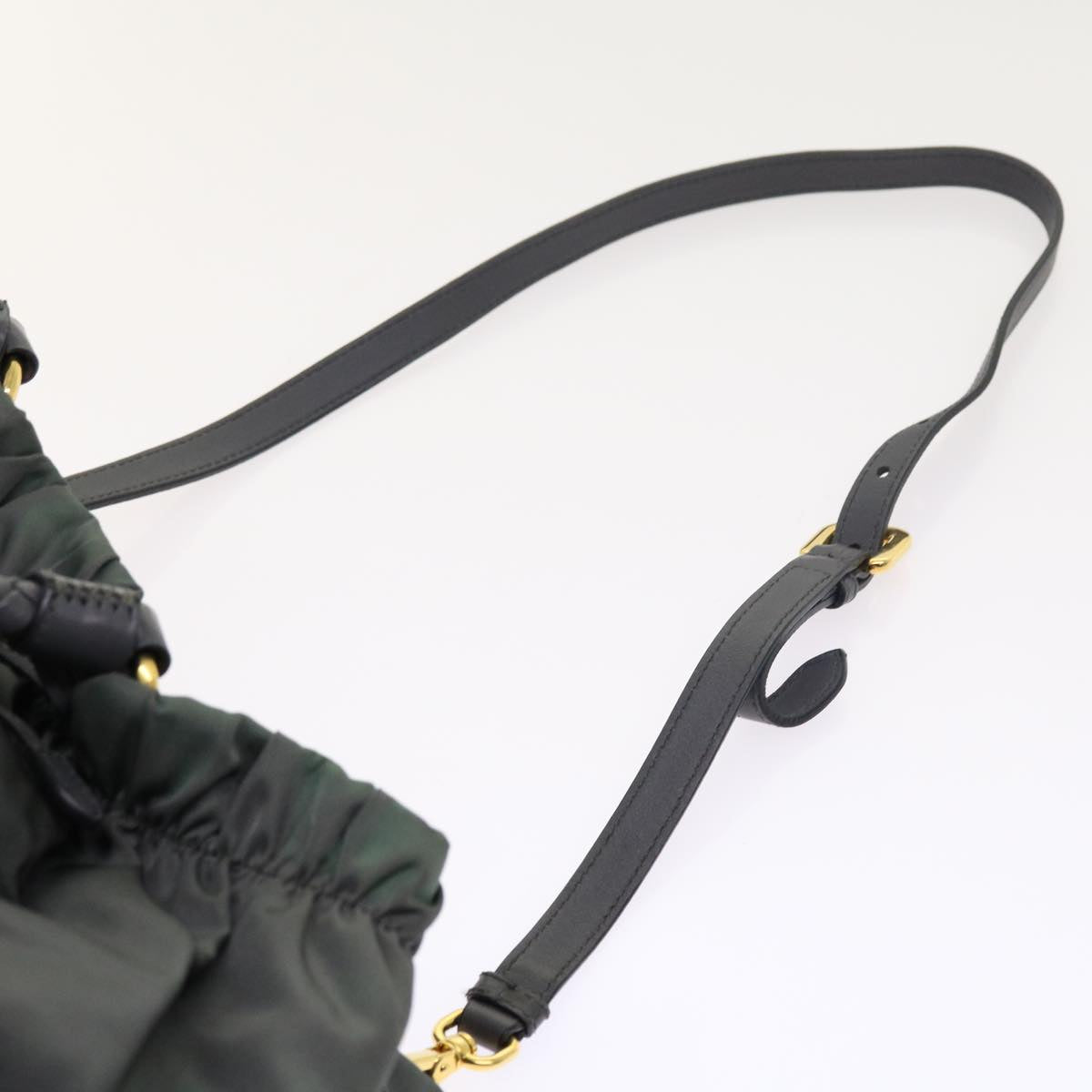 PRADA Hand Bag Nylon 2way Gray Auth 54970