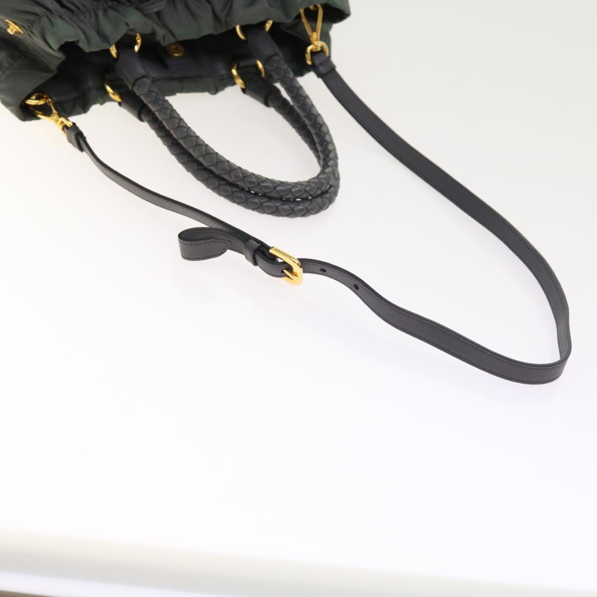 PRADA Hand Bag Nylon 2way Gray Auth 54970