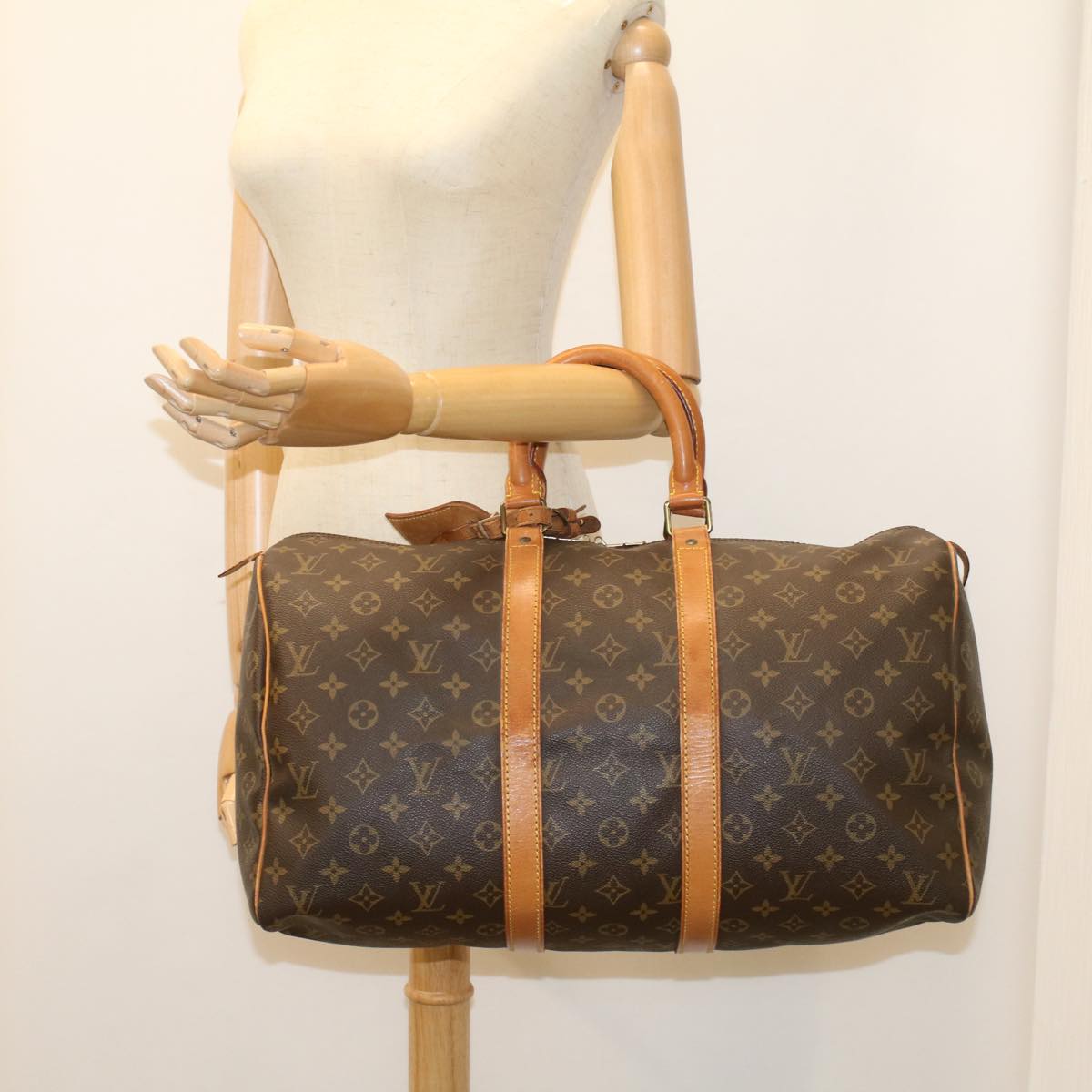 LOUIS VUITTON Monogram Keepall 45 Boston Bag M41428 LV Auth 55208