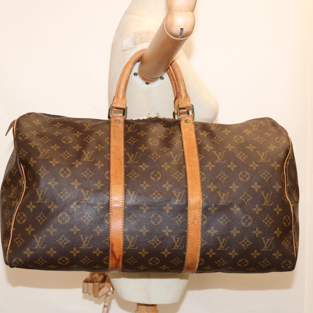 LOUIS VUITTON Monogram Keepall 50 Boston Bag M41426 LV Auth 55226