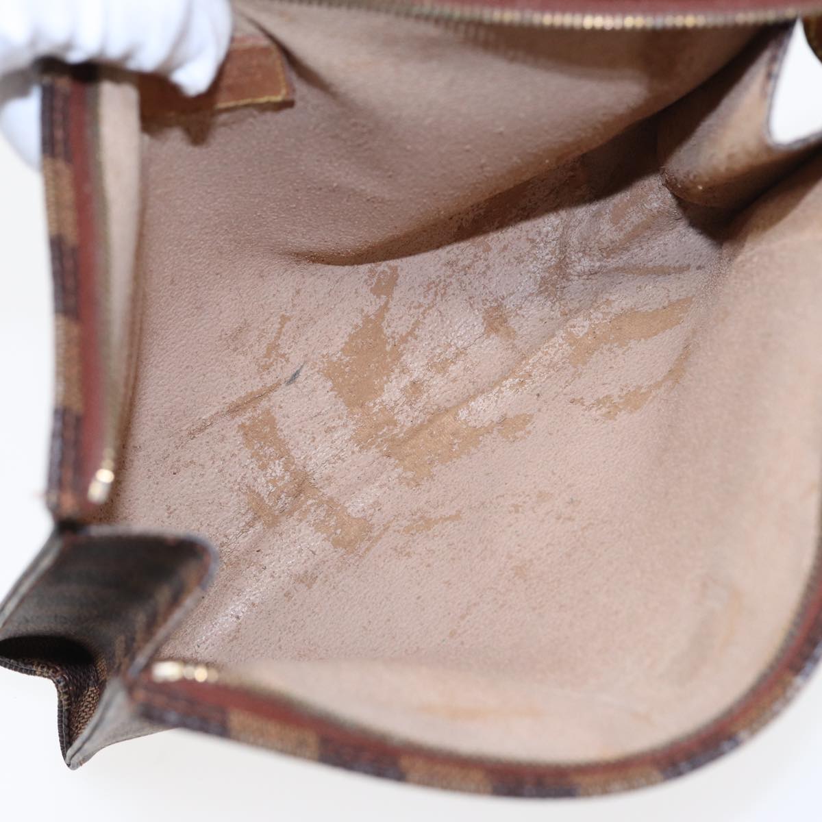 LOUIS VUITTON Damier Ebene Poche Toilette 26 Pouch N47543 LV Auth 55311