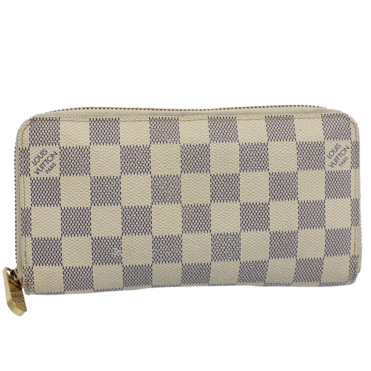 LOUIS VUITTON Damier Azur Zippy Wallet Long Wallet N63503 LV Auth 55664