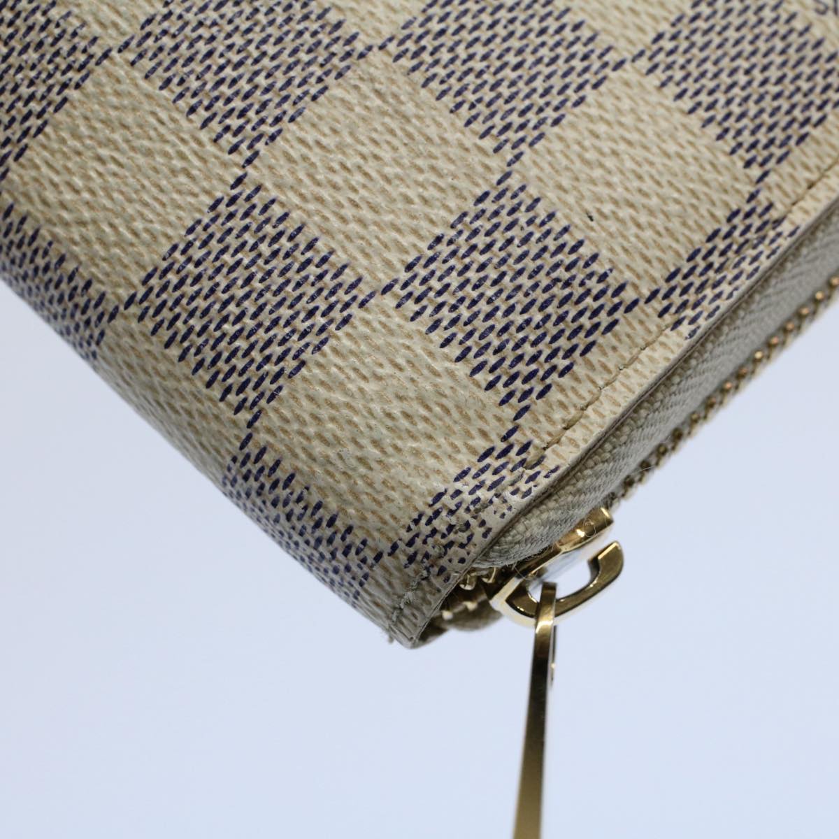 LOUIS VUITTON Damier Azur Zippy Wallet Long Wallet N63503 LV Auth 55664