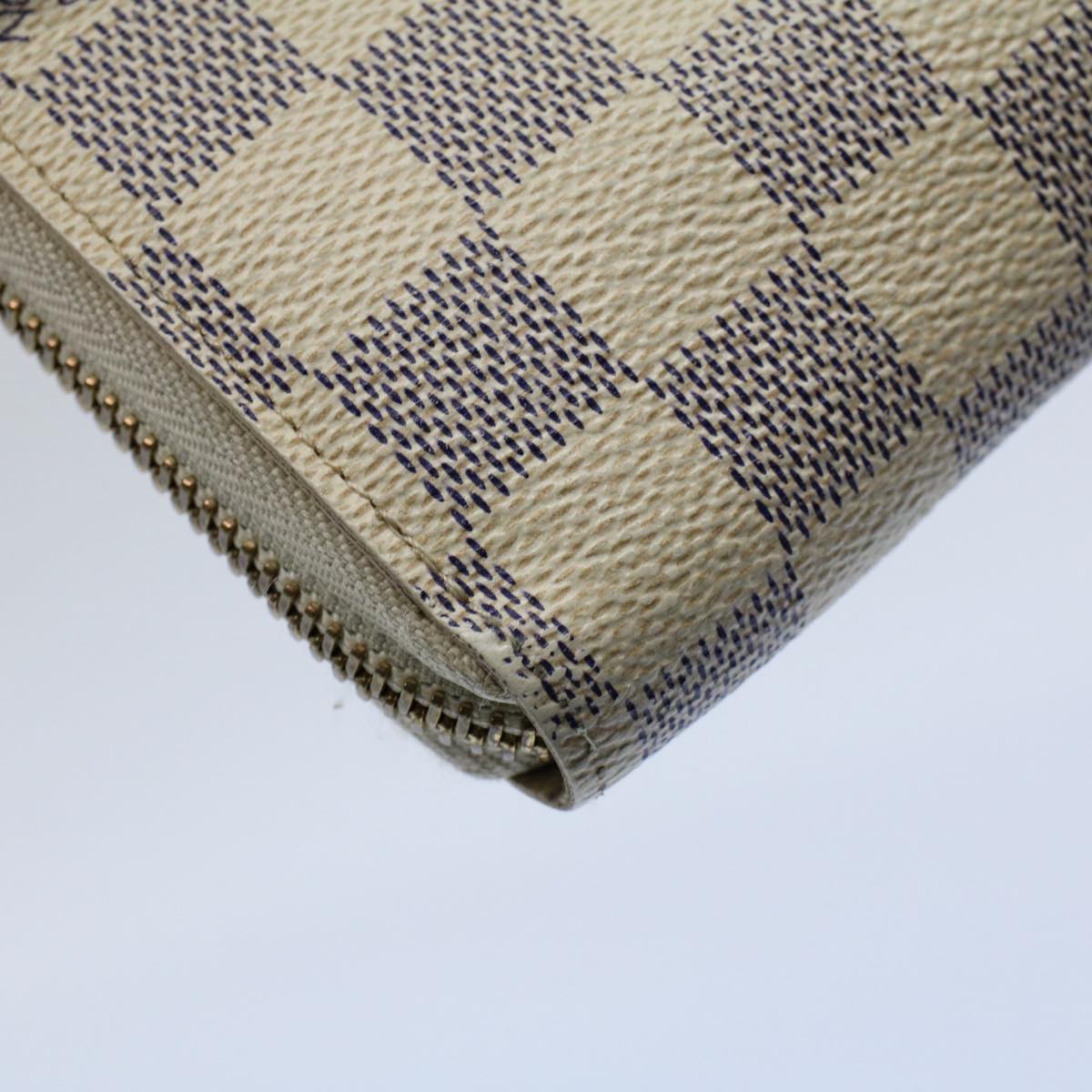 LOUIS VUITTON Damier Azur Zippy Wallet Long Wallet N63503 LV Auth 55664