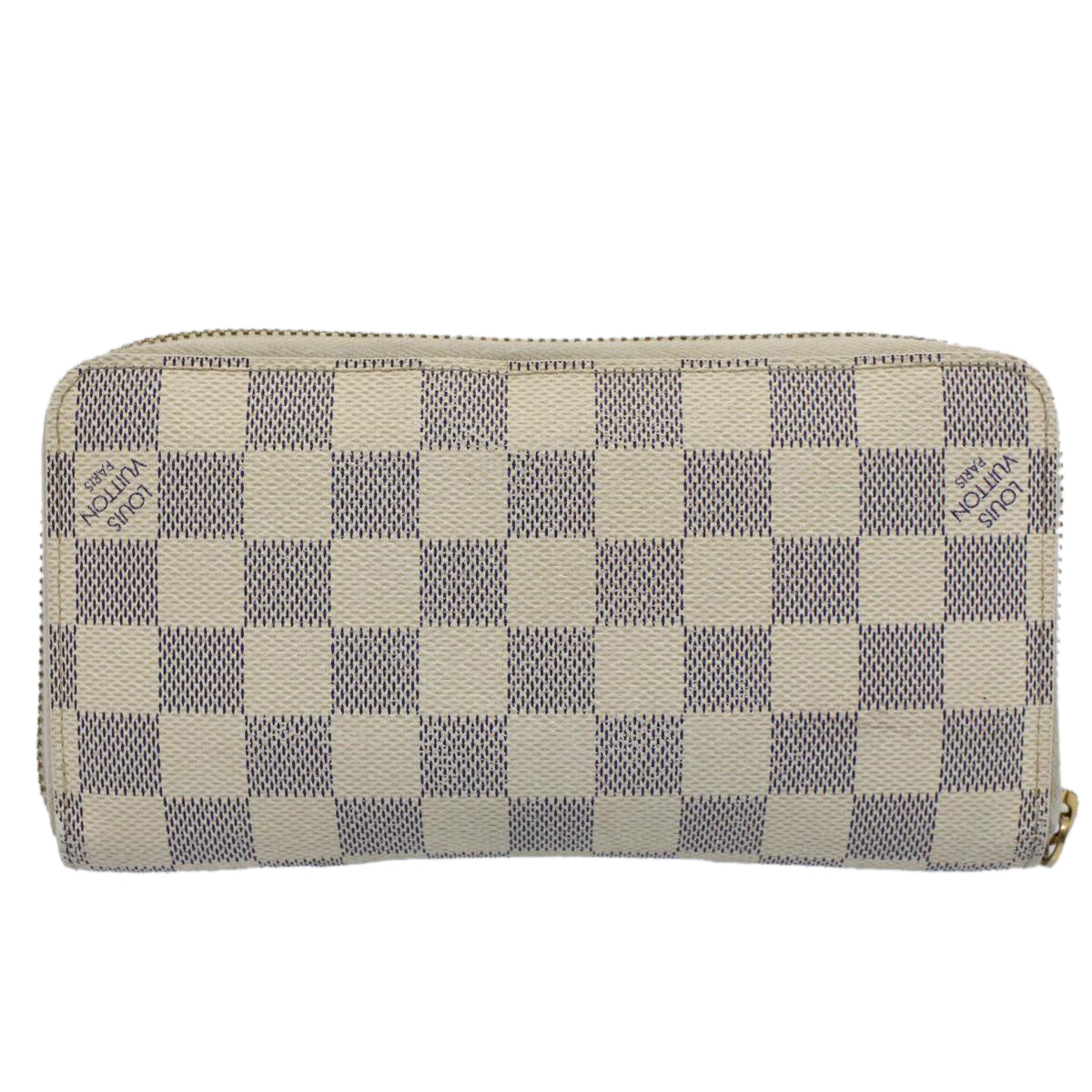 LOUIS VUITTON Damier Azur Zippy Wallet Long Wallet N63503 LV Auth 55664