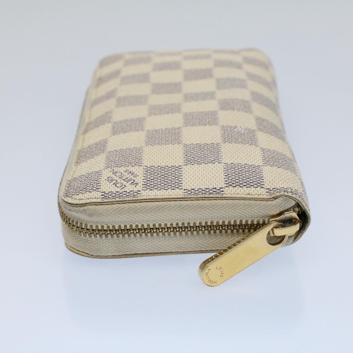 LOUIS VUITTON Damier Azur Zippy Wallet Long Wallet N63503 LV Auth 55664