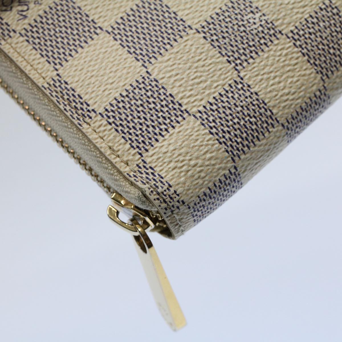 LOUIS VUITTON Damier Azur Zippy Wallet Long Wallet N63503 LV Auth 55664