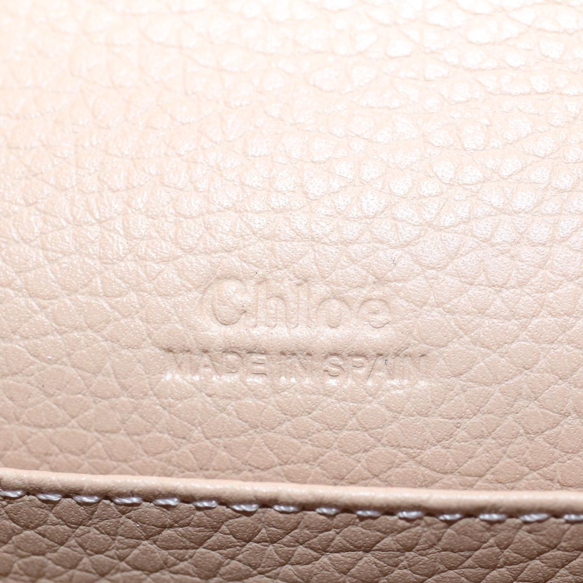 Chloe Long Wallet Leather Beige Pink 3P0171-H0Y Auth 55677