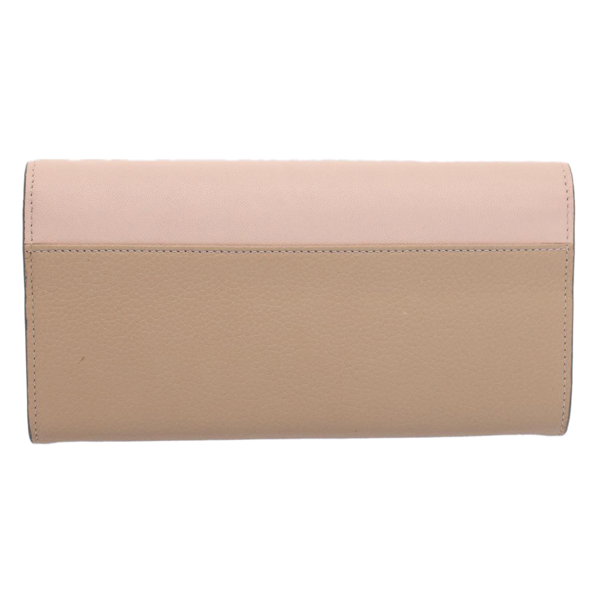 Chloe Long Wallet Leather Beige Pink 3P0171-H0Y Auth 55677