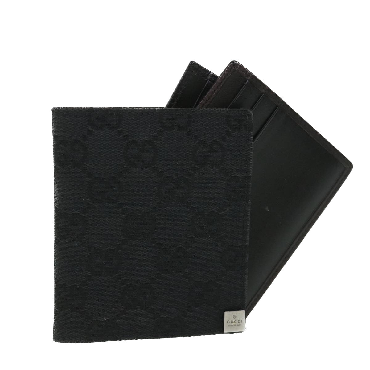 GUCCI GG Canvas Card Case Black 90634 Auth 55683