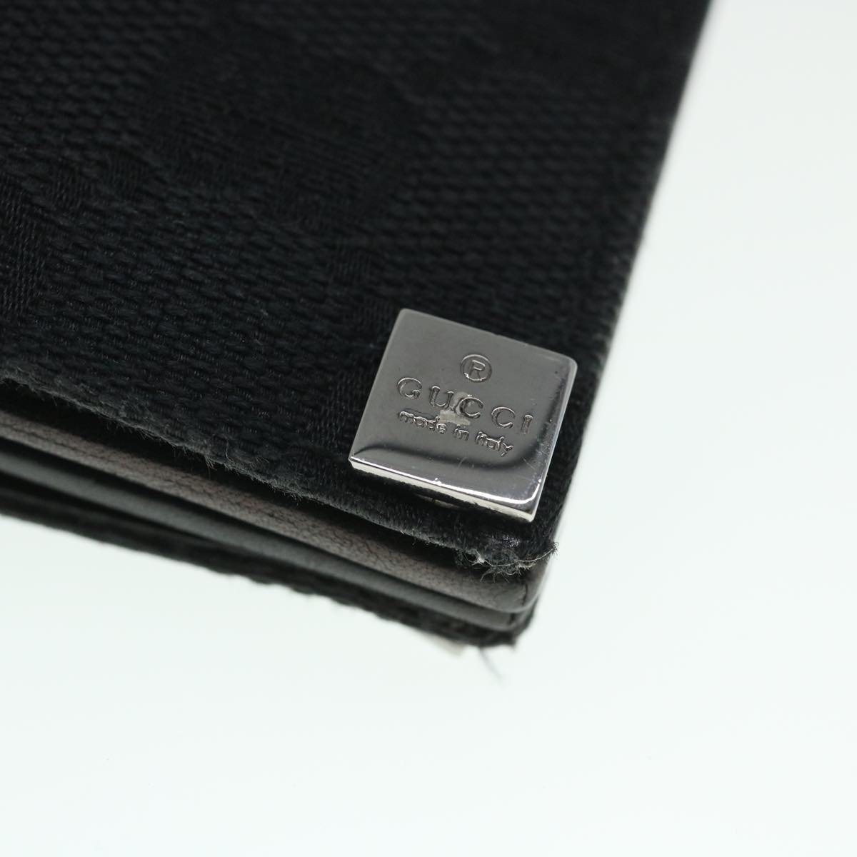 GUCCI GG Canvas Card Case Black 90634 Auth 55683