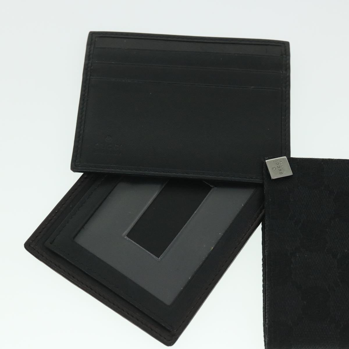 GUCCI GG Canvas Card Case Black 90634 Auth 55683