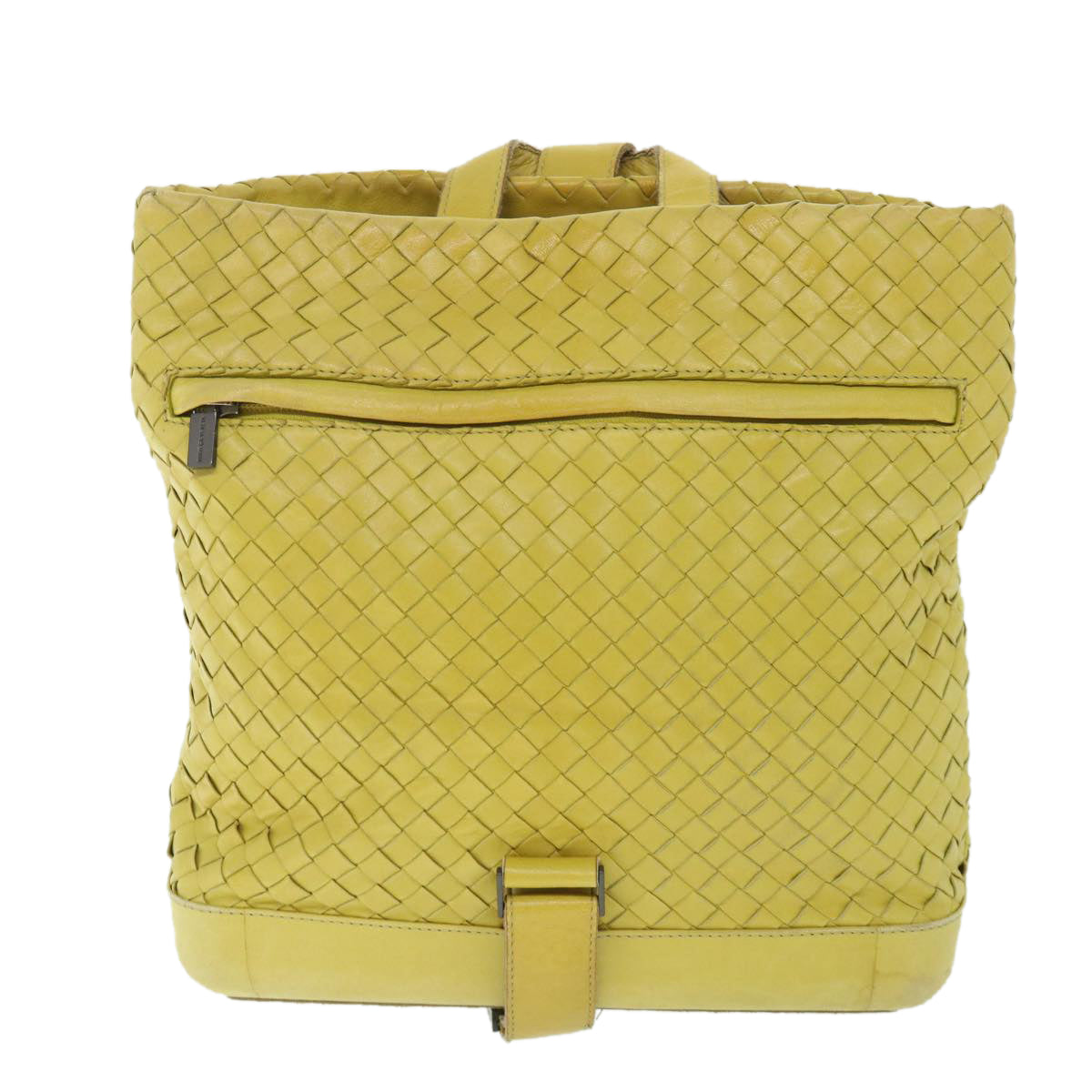 BOTTEGA VENETA INTRECCIATO Shoulder Bag Leather Yellow Auth 55738