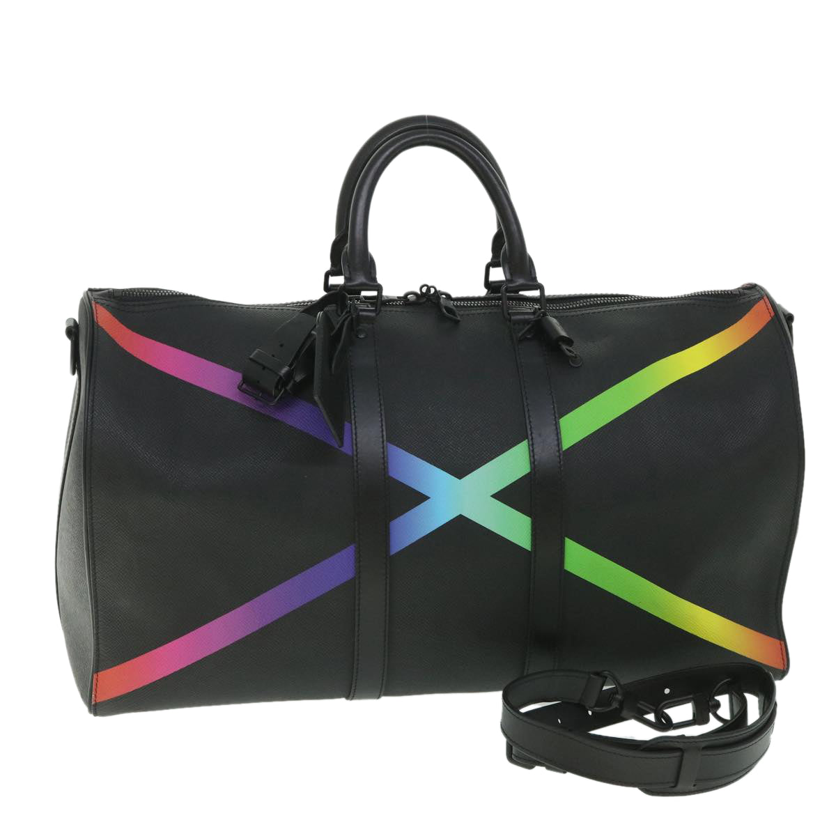 LOUIS VUITTON Taiga Rainbow Keepall Bandouliere 50 Boston Bag M30345 Auth 55863SM