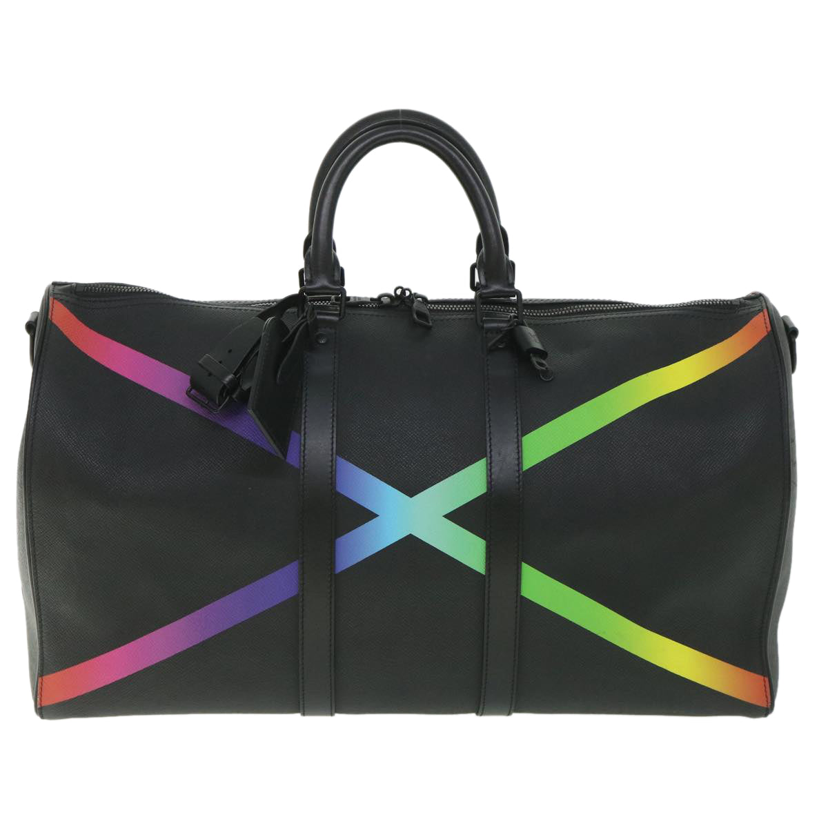 LOUIS VUITTON Taiga Rainbow Keepall Bandouliere 50 Boston Bag M30345 Auth 55863SM