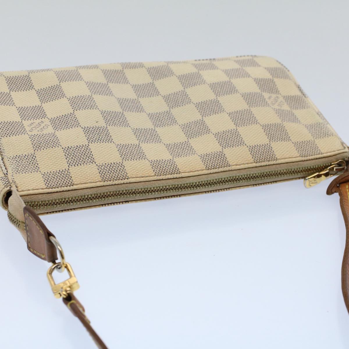 LOUIS VUITTON Damier Azur Pochette Accessoires Pouch N51986 LV Auth 55913