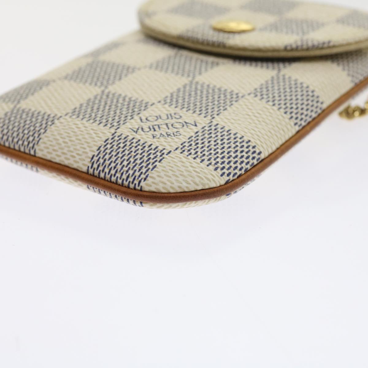 LOUIS VUITTON Damier Azur Etui Telephonne MM Cell Phone Case N60026 Auth 55924