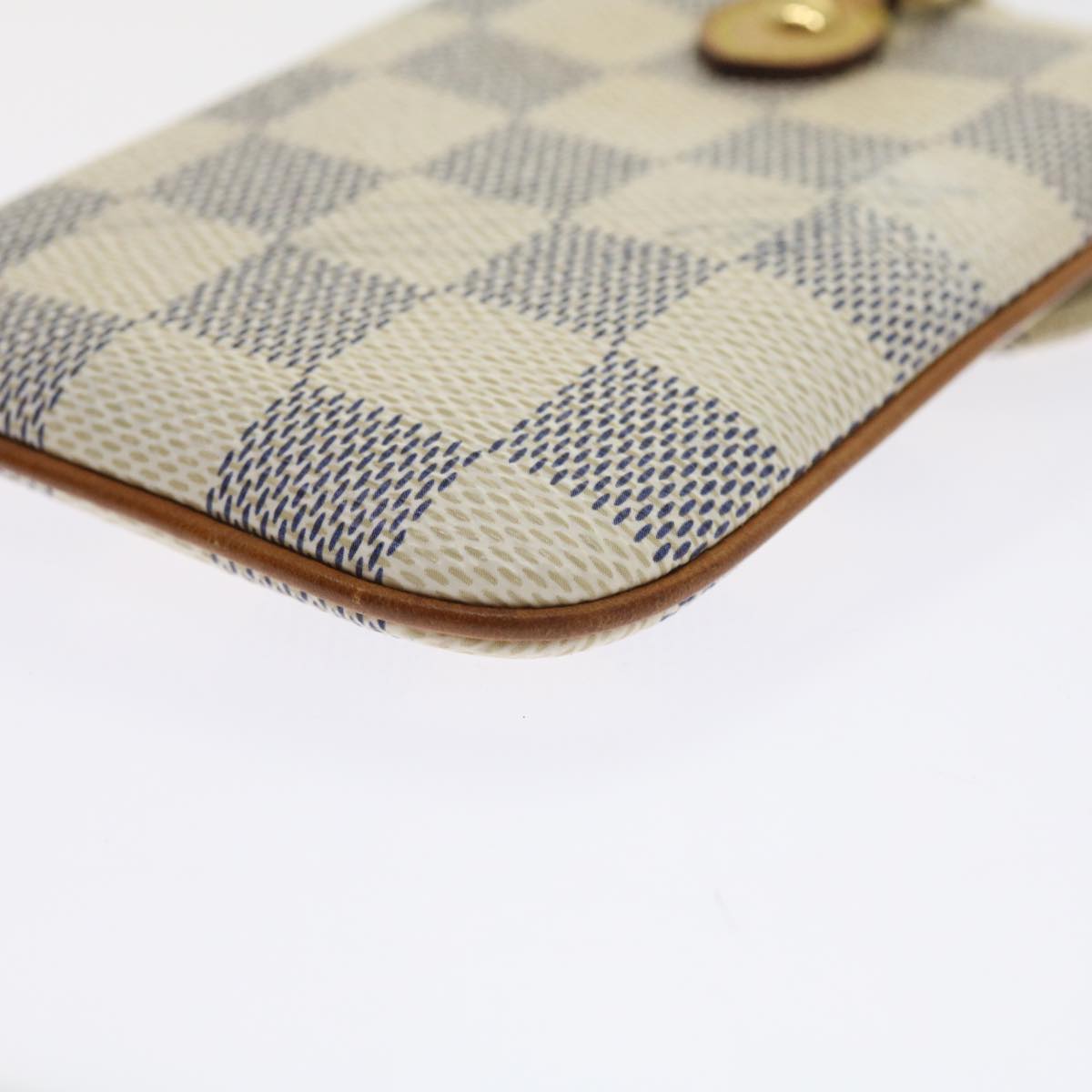 LOUIS VUITTON Damier Azur Etui Telephonne MM Cell Phone Case N60026 Auth 55924