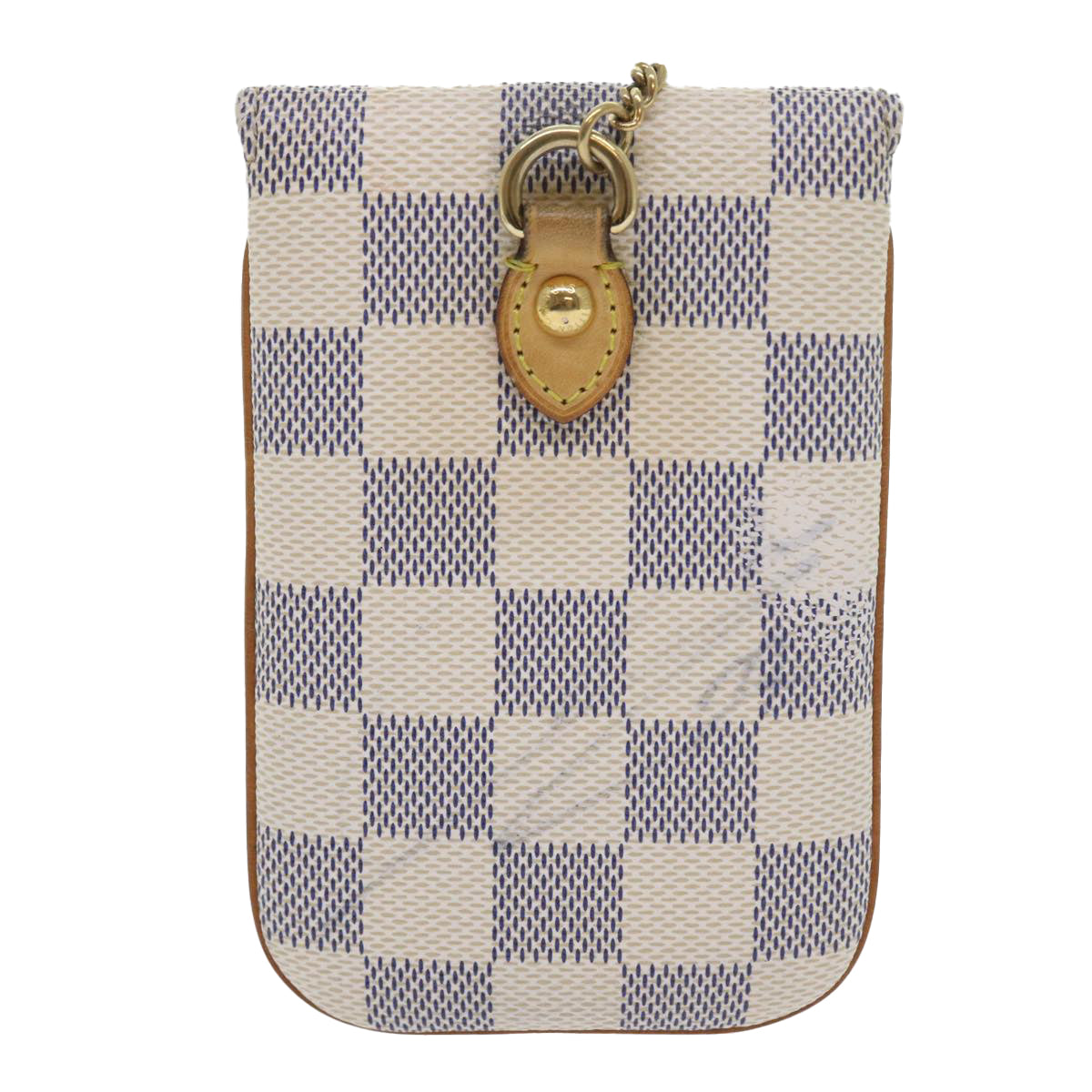 LOUIS VUITTON Damier Azur Etui Telephonne MM Cell Phone Case N60026 Auth 55924