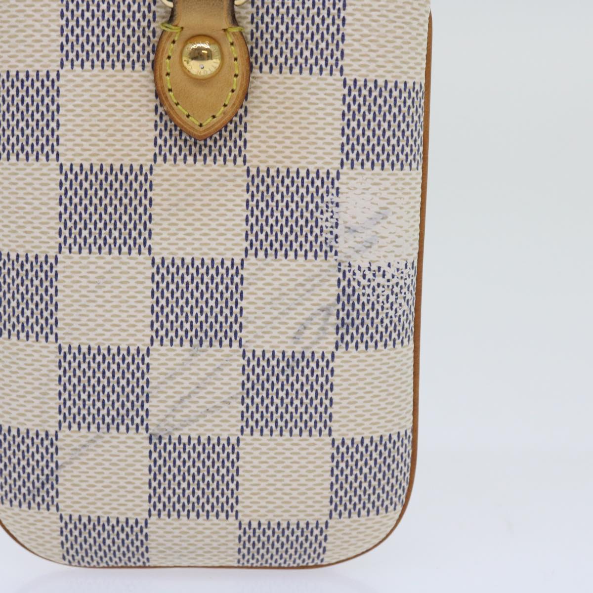 LOUIS VUITTON Damier Azur Etui Telephonne MM Cell Phone Case N60026 Auth 55924