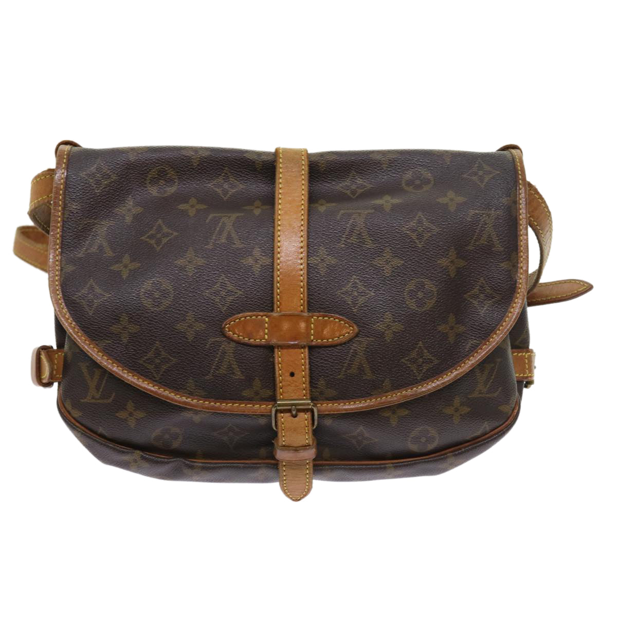 LOUIS VUITTON Monogram Saumur 30 Shoulder Bag M42256 LV Auth 55952