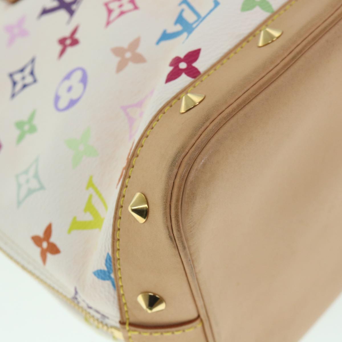 LOUIS VUITTON Monogram Multicolor Alma Hand Bag White M92647 LV Auth 56047A