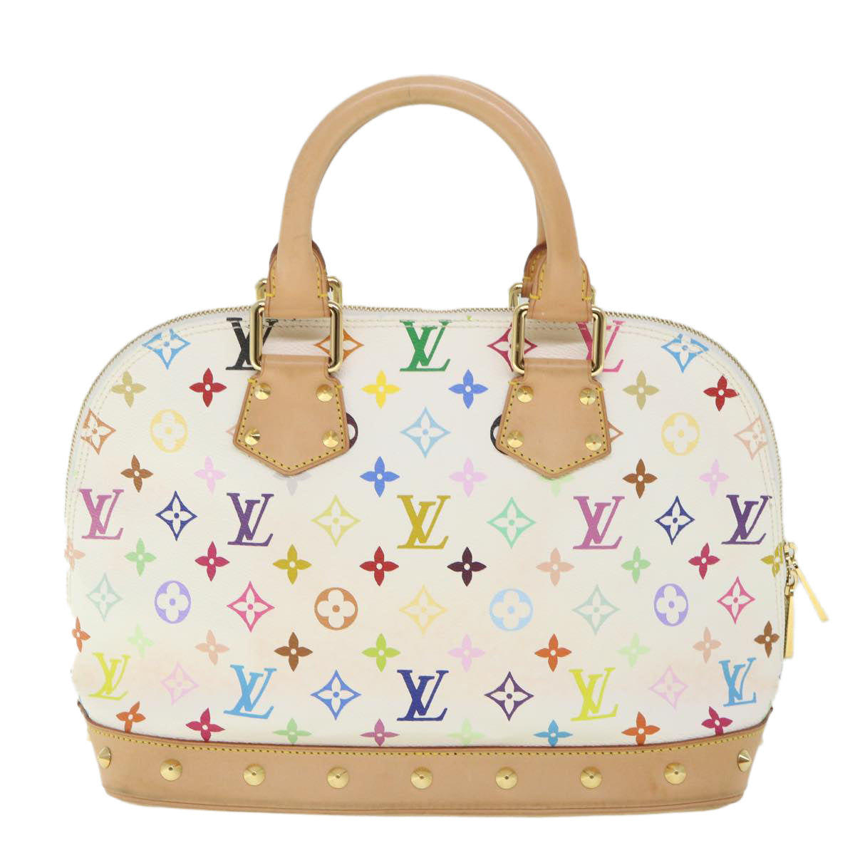 LOUIS VUITTON Monogram Multicolor Alma Hand Bag White M92647 LV Auth 56047A