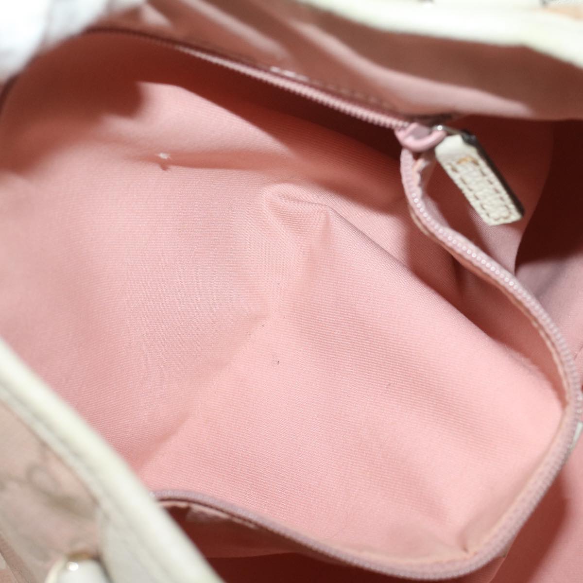 GUCCI GG Canvas Shoulder Bag Pink White 130736 Auth 56056