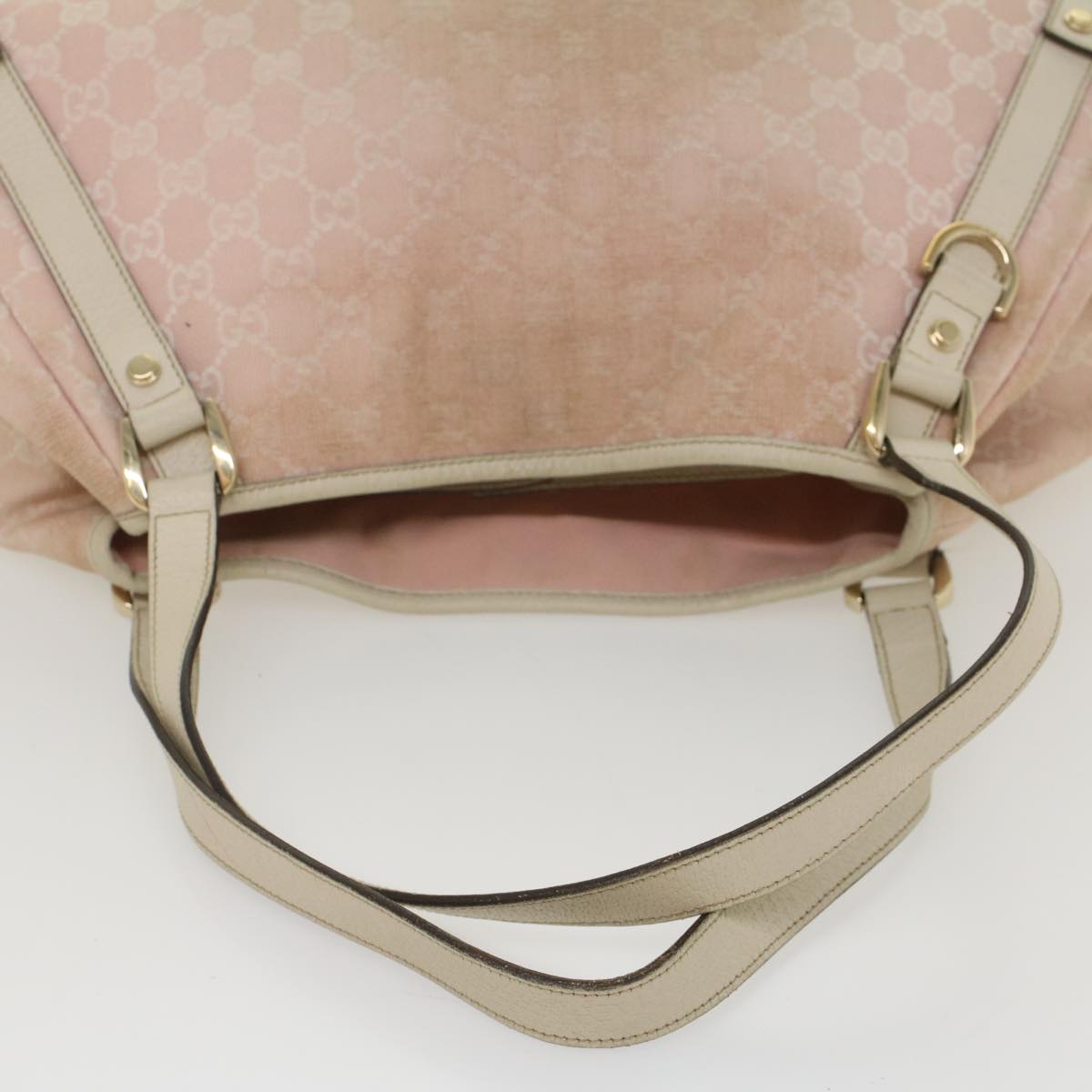 GUCCI GG Canvas Shoulder Bag Pink White 130736 Auth 56056