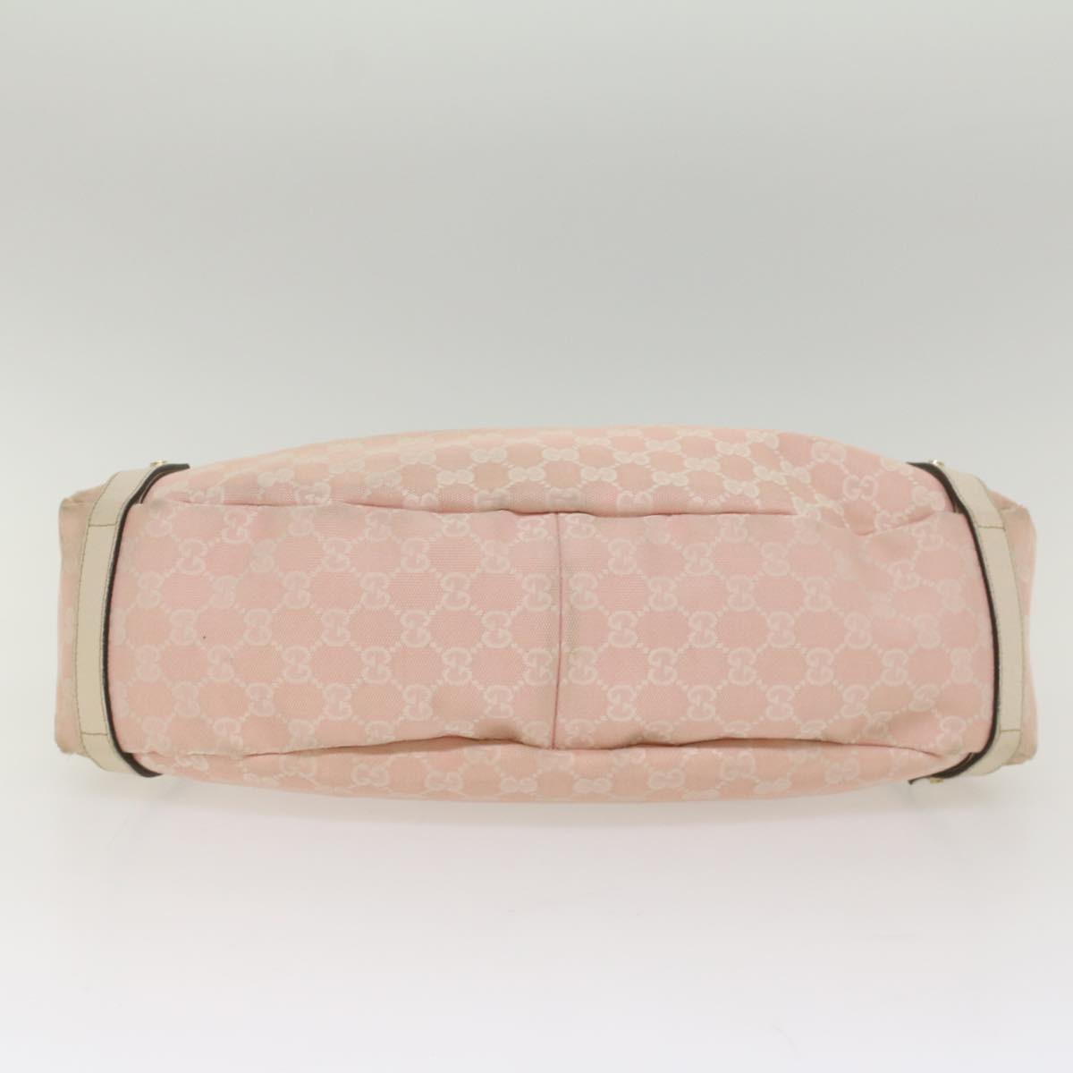 GUCCI GG Canvas Shoulder Bag Pink White 130736 Auth 56056